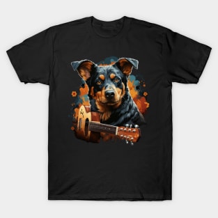 Australian Cattle Dog Playing Guitar T-Shirt